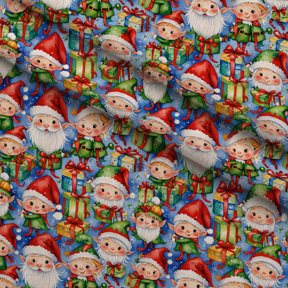 Yuletide Whimsy Pattern 8 Fleece Fabric — fleece fabric folded close-up preview (mv-fleece-v1:lying)