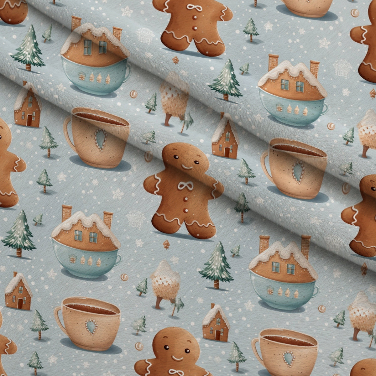 Yuletide Woodland Pattern 8 Fleece Fabric — fleece fabric folded close-up preview (mv-fleece-v1:lying)
